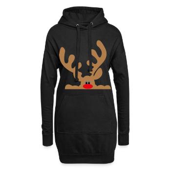 Elch - Hoodie-Kleid - Schwarz - Vorne