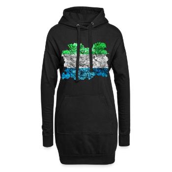Sierra Leone Vintage Flagge - Hoodie-Kleid - Schwarz - Vorne