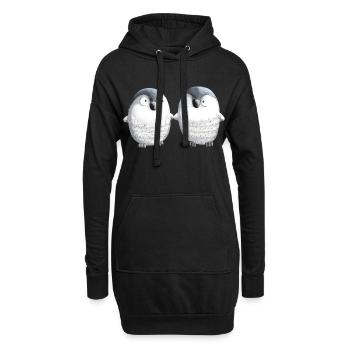 Best Friends Pinguine - Pinguin - Comic - Paar - Hoodie-Kleid - Schwarz - Vorne