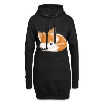 Fuchs ist so Müde - Füchse - Rotfuchs - Schlafen - Hoodie-Kleid - Schwarz - Vorne