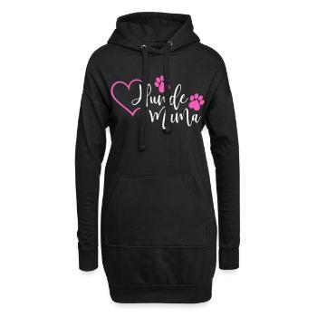 Chiens Maman Chien Maman Chien - Sweat-shirt à capuche long Femme - noir - Devant