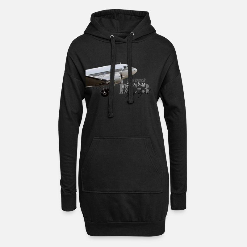 DC-3 - Hoodie-Kleid - Schwarz