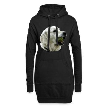 Labrador mit Ball - Hoodie-Kleid - Schwarz - Vorne