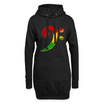 Cadeau Reggae Bass Clef pour bassiste - Sweat-shirt à capuche long Femme - noir - Devant