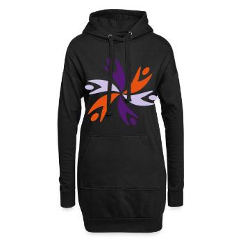 team - Hoodie-Kleid - Schwarz - Vorne