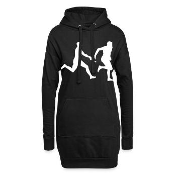 Staffellauf - Staffelläufer - Hoodie-Kleid - Schwarz - Vorne