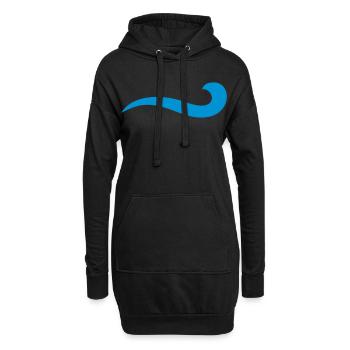 vague - Sweat-shirt à capuche long Femme - noir - Devant