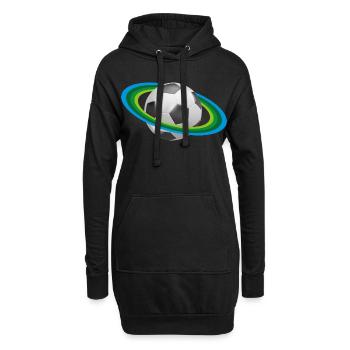 Le football, le soccer, - Sweat-shirt à capuche long Femme - noir - Devant