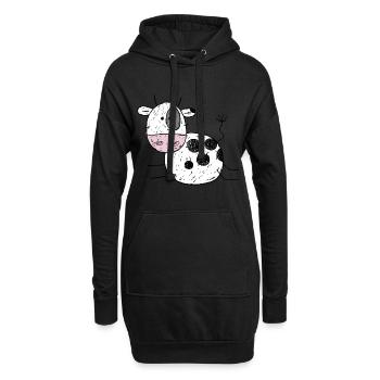 Witzige Kuh Comic I Kinder Geschenk I Kälbchen - Hoodie-Kleid - Schwarz - Vorne