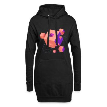 Cube Escher Space Nerd 3D AI Geek Cool PC Techie - Sweat-shirt à capuche long Femme - noir - Devant