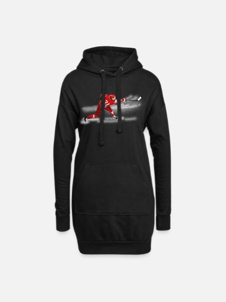 Eishockey - Hoodie-Kleid - Schwarz