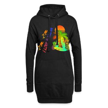 Amour des Caraïbes - Sweat-shirt à capuche long Femme - noir - Devant