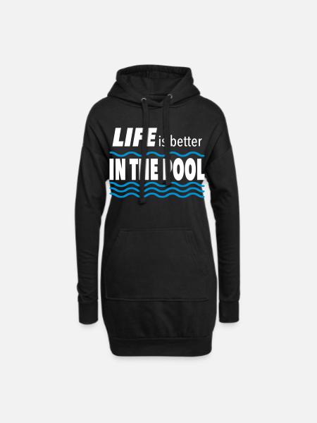swimming pool - Hoodie Dress - black
