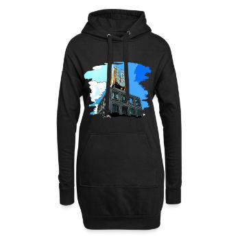Ville de la tour U de Dortmund - Sweat-shirt à capuche long Femme - noir - Devant