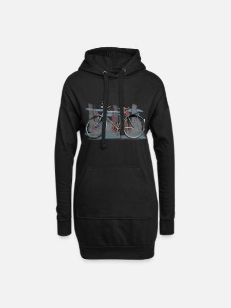 Fahrrad retro - Hoodie-Kleid - Schwarz