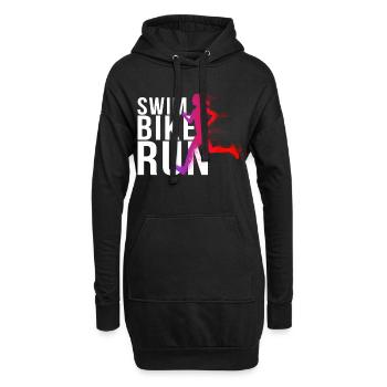 Triathlon - Swim Bike Run Frau - Hoodie-Kleid - Schwarz - Vorne