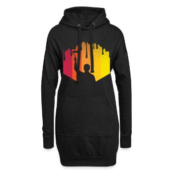 Maler - Hoodie-Kleid - Schwarz - Vorne