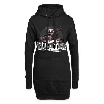 Hunter Jäger Jagen - Hoodie-Kleid - Schwarz - Vorne