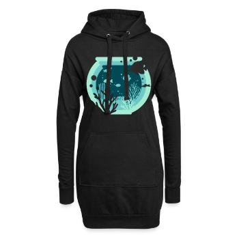 Aquarium - Aquatique - Sweat-shirt à capuche long Femme - noir - Devant