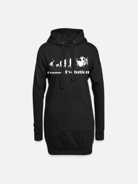 Evolution Drummer - Hoodie-Kleid - Schwarz