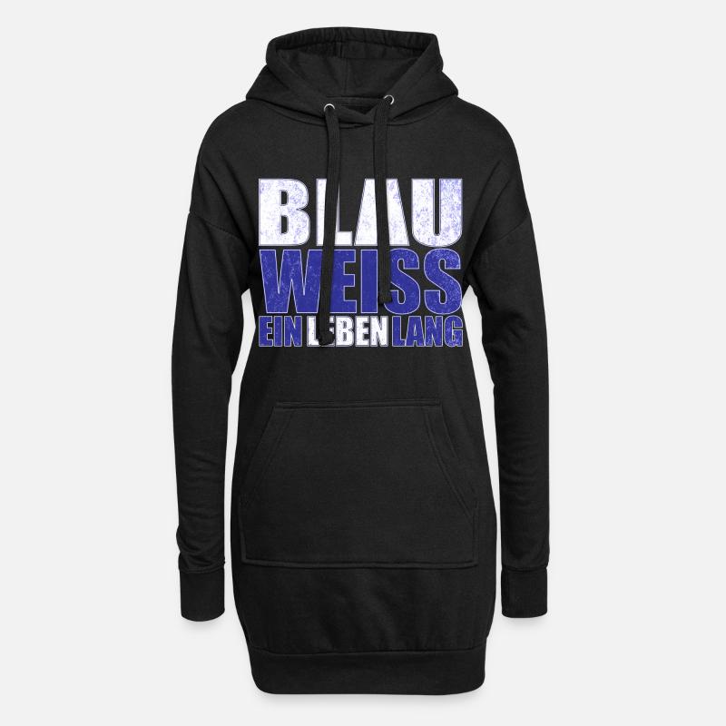 Blau Weiss ein Leben Lang - Hoodie-Kleid - Schwarz