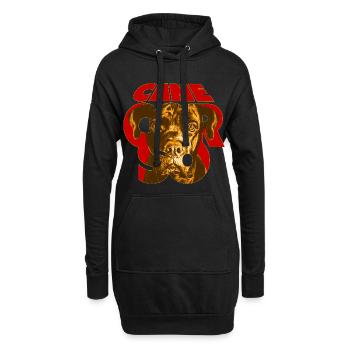Cane Corso Retro - Sweat-shirt à capuche long Femme - noir - Devant