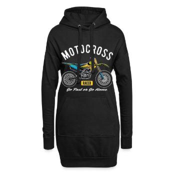 Coureur de motocross! - Sweat-shirt à capuche long Femme - noir - Devant