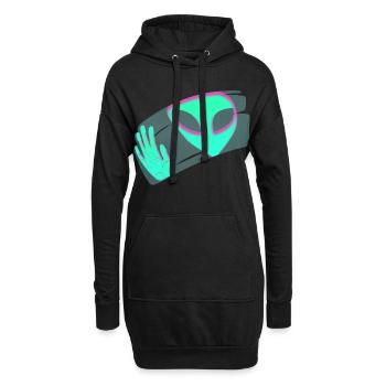 étranger - Sweat-shirt à capuche long Femme - noir - Devant