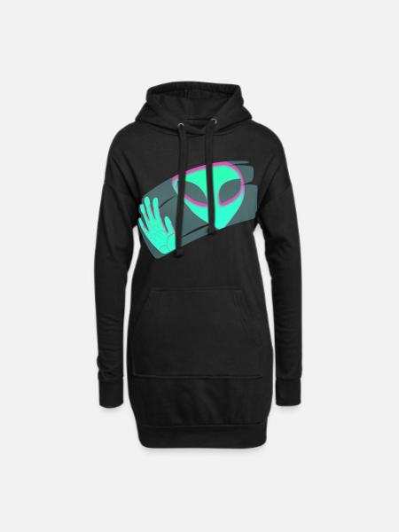 Alien - Hoodie Dress - black