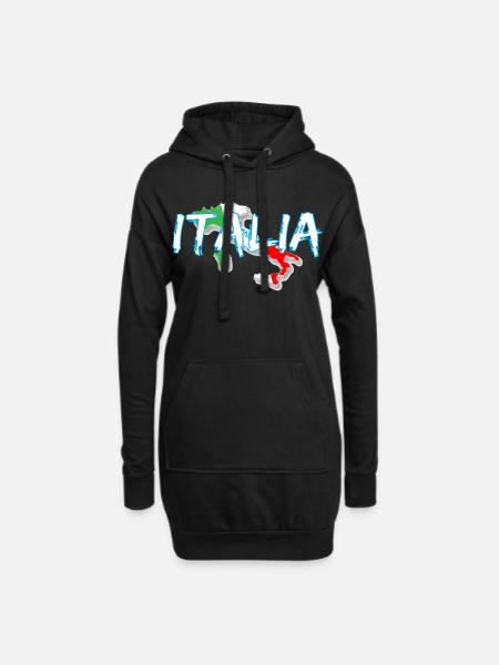 Italien Edo weißer Stiefel - Hoodie-Kleid - Schwarz