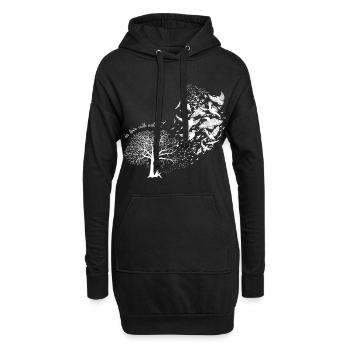 amoureux de la nature - résonance - blanc - Sweat-shirt à capuche long Femme - noir - Devant