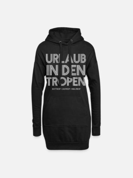 Tropen-Urlaub Bottrop Castrop Waltrop - Hoodie-Kleid - Schwarz