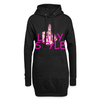 Lady Style Mittelfinger - Hoodie-Kleid - Schwarz - Vorne