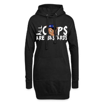 Cops sind scheiße ! - Hoodie-Kleid - Schwarz - Vorne