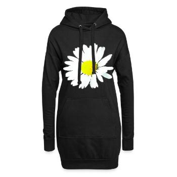 Fleur - Marguerite - Sweat-shirt à capuche long Femme - noir - Devant