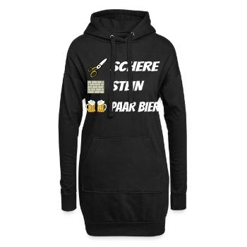 Schere , Stein, Paar Bier - Hoodie-Kleid - Schwarz - Vorne