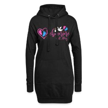 Hebamme mit Herz  - Hoodie-Kleid - Schwarz - Vorne
