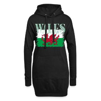 Wales - Hoodie-Kleid - Schwarz - Vorne