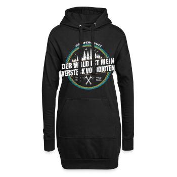 Der Wald ist mein Versteck vor Idioten - Hoodie-Kleid - Schwarz - Vorne