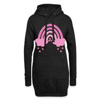 Boho Regenbogen - Hoodie-Kleid - Schwarz - Vorne