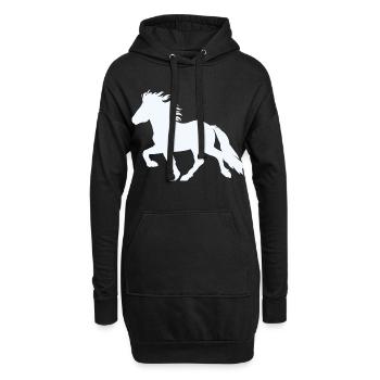Islandpferd 6, Edler Tölter - Hoodie-Kleid - Schwarz - Vorne