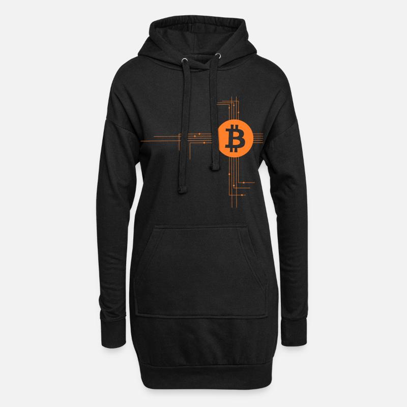 Bitcoin - Sweat-shirt à capuche long Femme - noir