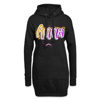 Anna - Sweat-shirt à capuche long Femme - noir - Devant