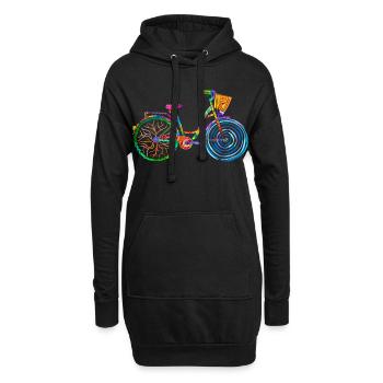 vélo coloré, vélo pour femme, colors bike, ladies bike - Sweat-shirt à capuche long Femme - noir - Devant