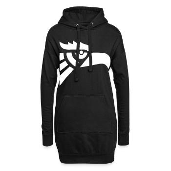 Tête d'aigle blanc aztèque - Sweat-shirt à capuche long Femme - noir - Devant