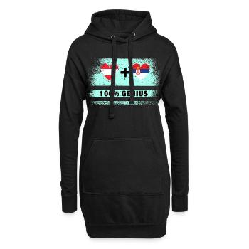 Autriche et Serbie 100 % Genial / Cadeau - Sweat-shirt à capuche long Femme - noir - Devant