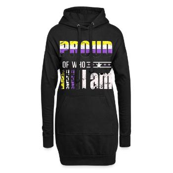 Proud of who I am Nicht-binär LGBT - Hoodie-Kleid - Schwarz - Vorne