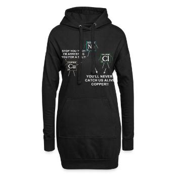 Wissenschaft - Hoodie-Kleid - Schwarz - Vorne