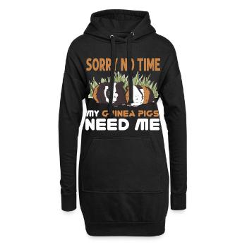 Doux cochon d’Inde - Sweat-shirt à capuche long Femme - noir - Devant