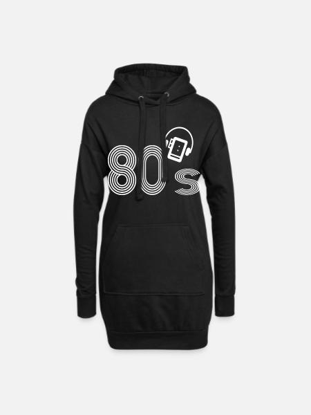 Die 80er Jahre - Hoodie-Kleid - Schwarz